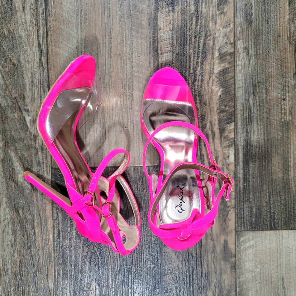 Qupid Neon Pink Heels